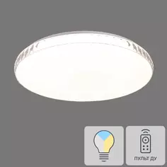 Светильник настенно-потолочный светодиодный Dina 2077/EL с пультом управления, 18 м², регулируемый свет, цвет белый Сонекс