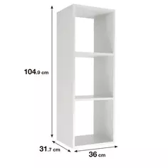 Стеллаж Spaceo KUB 3 секции 36x104x31.5 см ЛДСП цвет белый