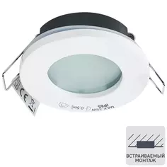 Корпус встраиваемого точечного светильника Lecco без патрона под GU10/GU5.3 82мм IP65 материал алюминий цвет белый Inspire