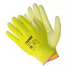 Перчатки полиэстеровые Fiberon, размер 8 / M, цвет желтый