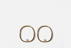 Серьги серебряные с жемчугом Swarovski Murashka