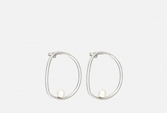 Серьги серебряные с жемчугом Swarovski Murashka