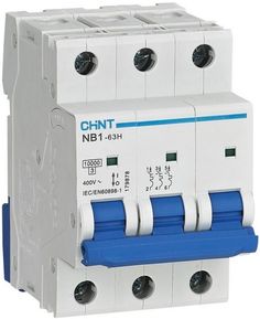 Автоматический выключатель модульный CHINT 179876 3P, тип характеристики C, 50А, 10кА, NB1-63H (R)