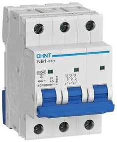 Автоматический выключатель модульный CHINT 179887 3P, тип характеристики D, 32A, 10kA, NB1-63H (R)