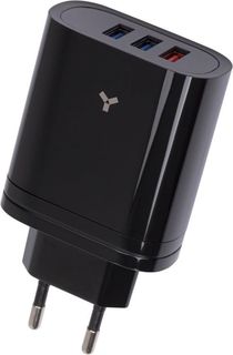 Зарядное устройство сетевое AccesStyle Topaz 30W3A Black 30 Вт, быстрая зарядка, 3*USB-A