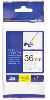 Лента Brother TZEFX261 для печати наклеек TZe-FX261 36-мм гибкая идентификационная ламинированная (черный на белом фоне), 8 м