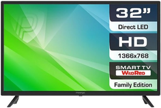 Телевизор Prestigio PTV32SS06Z_CIS_BK LED LCD 32"(1366x768) TFT LED, 220cd/m2, USB, HDMI, CI+ slot,