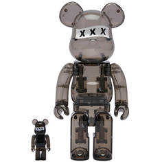 Фигура Bearbrick Medicom Toy - God Selection XXX Black Clear 400% and 100%
