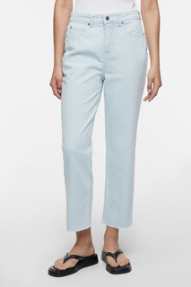 брюки джинсовые женские Джинсы прямые с открытыми срезами и высокой посадкой Befree