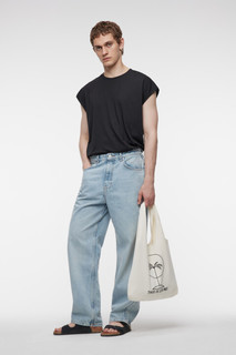 сумка-мешок мужская Сумка-шоппер хлопковая с принтом и ручками на плечо Befree