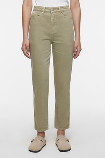 брюки джинсовые женские Джинсы moms цветные зеленые с высокой посадкой Befree