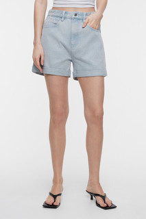 шорты джинсовые женские Шорты мини джинсовые с высокой посадкой и подворотами Befree