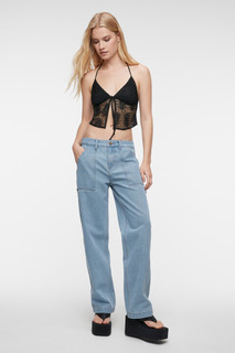 брюки джинсовые женские Джинсы carpenter широкие с карманами карго Befree
