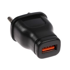 Сетевое зарядное устройство luazon lpa-18, usb, 1 а, черное