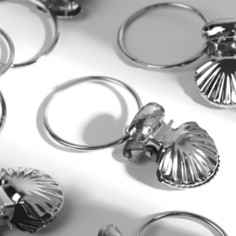 Кольцо для карниза, с зажимом, d = 32/36 мм, 20 шт, цвет серебряный Арт Узор