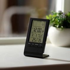 Термометр электронный ltr-06, комнатный, гигрометр, будильник, 1хlr1140 черный Luazon Home