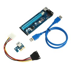 Переходник на видеокарту с usb3.0 на pci-ex 1x-16x, 164p-no3, 4pin, для майнинга