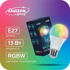 Лампа светодиодная rgb+w, с пультом , а60, 13 вт, 1040 лм, е27, 220 в Luazon Lighting