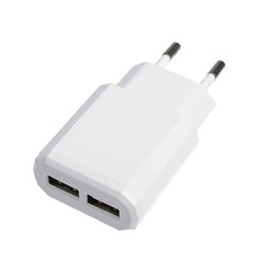 Сетевое зарядное устройство luazon ln-120ac, 2 usb, 2.1/1 a, белое