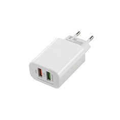 Сетевое зарядное устройство luazon ln-110ac, 2 usb, 2 a, белое