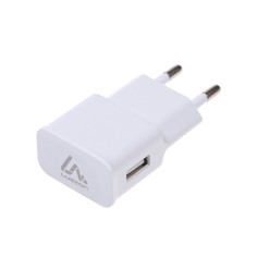 Сетевое зарядное устройство luazon ln-100ac, 1 usb, 1 a, белое