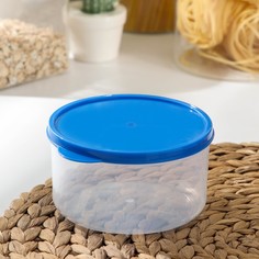 Контейнер круглый доляна, пищевой, 500 мл, цвет синий