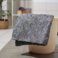 Салфетка - тряпка хозяйственная с оверлоком доляна, 75×100 см, плотность 170 г/м, строчка 2,5 мм, цвет серый