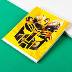 Тетрадь 48 листов в клетку, картонная обложка, блок №2, белизна 75% (серые листы) bumblebee, трансформеры Hasbro