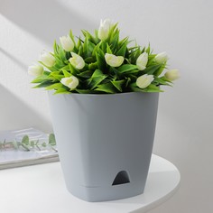 Горшок для цветов с прикорневым поливом amsterdam, 2,5 л, d=17 см, h=16,5 см, цвет серый NO Brand