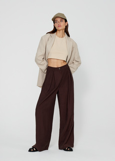 Брюки палаццо NICEONE [Шоколадный, L]
