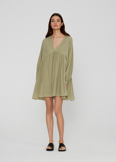 Платье - мини из вискозы NICEONE [Оливковый, S]