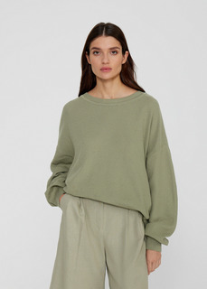Фактурный джемпер из хлопка NICEONE [Оливковый, S]