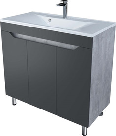 Тумба серый матовый/цемент 99 см Stella Polar Абигель SP-00001035