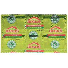 Репеллент Argus, пластина, без запаха, от комаров, 10 шт