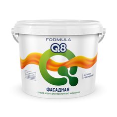 Краска воднодисперсионная, Formula Q8, акриловая, фасадная, матовая, белая, 5 кг