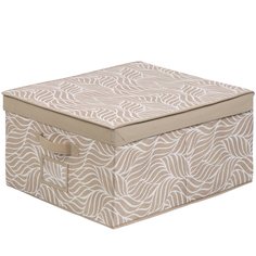 Коробка для хранения, 40х25х50 см, с крышкой, бежевая, Листья, UC-210