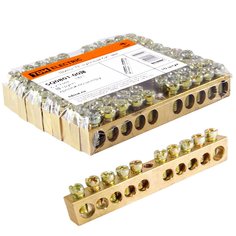 Шина нулевая N, 10/1, 10 групп, крепеж по центру, 6х9 мм, TDM Electric, SQ0801-0038