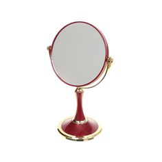 Зеркало настольное, 18х28 см, на ножке, круглое, бордо, Y459