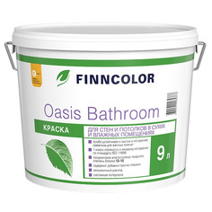 Краски для стен и потолков краска акриловая FINNCOLOR Oasis Bathroom база С для стен и потолков 9л бесцветная, арт.700009652
