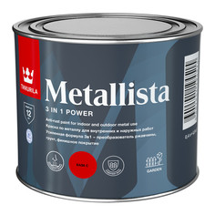 Краски и эмали по металлу и ржавчине краска алкидная TIKKURILA Metallista по ржавчине 0,4л бесцветная, арт.700011736