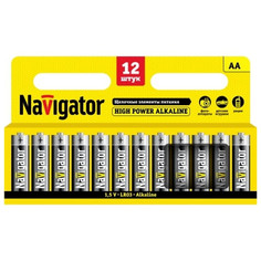 Батарейки, аккумуляторы, зарядные устройства батарейка NAVIGATOR АА 12шт