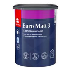 Краски для стен и потолков краска в/д TIKKURILA Euro Matt 3 база A 0,9л белая, арт.700001111