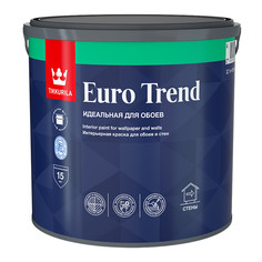 Краски для обоев краска в/д TIKKURILA Euro Trend для обоев и стен база А матовая 2,7л белая, арт.700009617