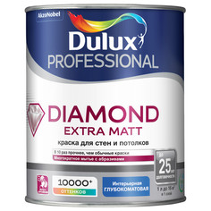 Краски для стен и потолков краска в/д DULUX Trade Diamond Extra matt база BС для стен и потолков 0,9л бесцветная, арт.5273954