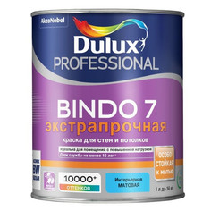 Краски для стен и потолков краска в/д DULUX Professional Bindo 7 база BC для стен и потолков 0,9л бесцветная, арт.5309524