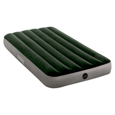Кровати надувные матрас надувной INTEX Twin Downy Bed 191x99x25см ножной насос зеленый