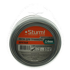 Лески для триммеров и кос леска для триммера STURM 2,4мм 15м круг усиленная Sturm!