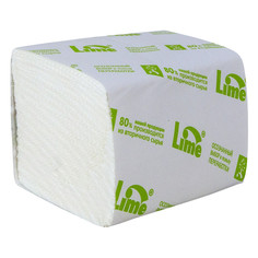 Бумага туалетная и полотенца для диспенсеров листовые бумага туалетная LIME листовая 2-слойная 200листов 11х22,5см V-сложения 4шт