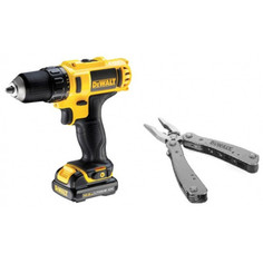 Дрели-шуруповерты аккумуляторные дрель-шуруповерт DEWALT DCD710C2P 10,8В Li-Ion 1,3Ач 2АКБ + мультитул