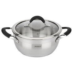 Кастрюли из нержавеющей стали кастрюля PYREX Comfort 2,8л 20см нерж.сталь стекл.крышка индукция